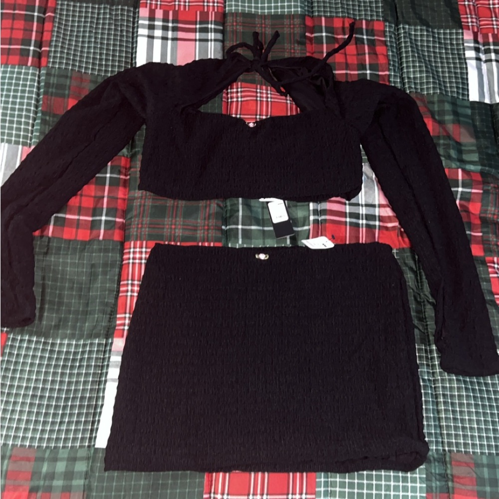 Fashion Nova Black Skirt Set